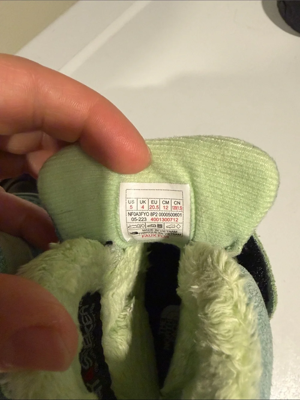 The North Face Kids Waterproof Boots in Mint Green and Black